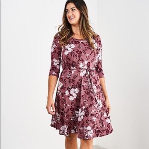 Latched mama heathered wine swing dress